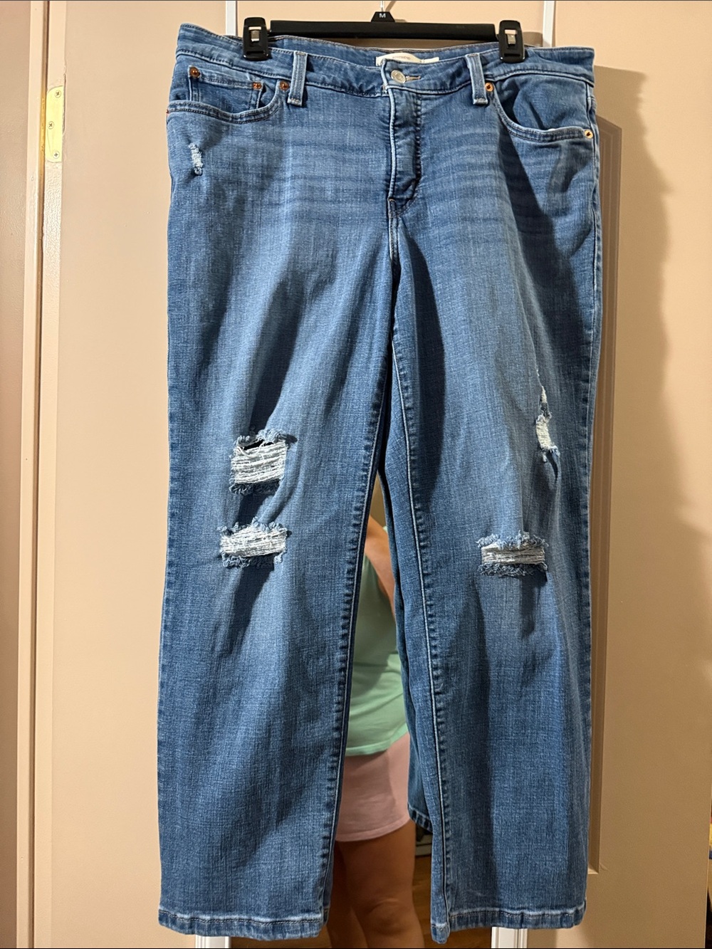Levi's Blue Distressed Boyfriend Jeans